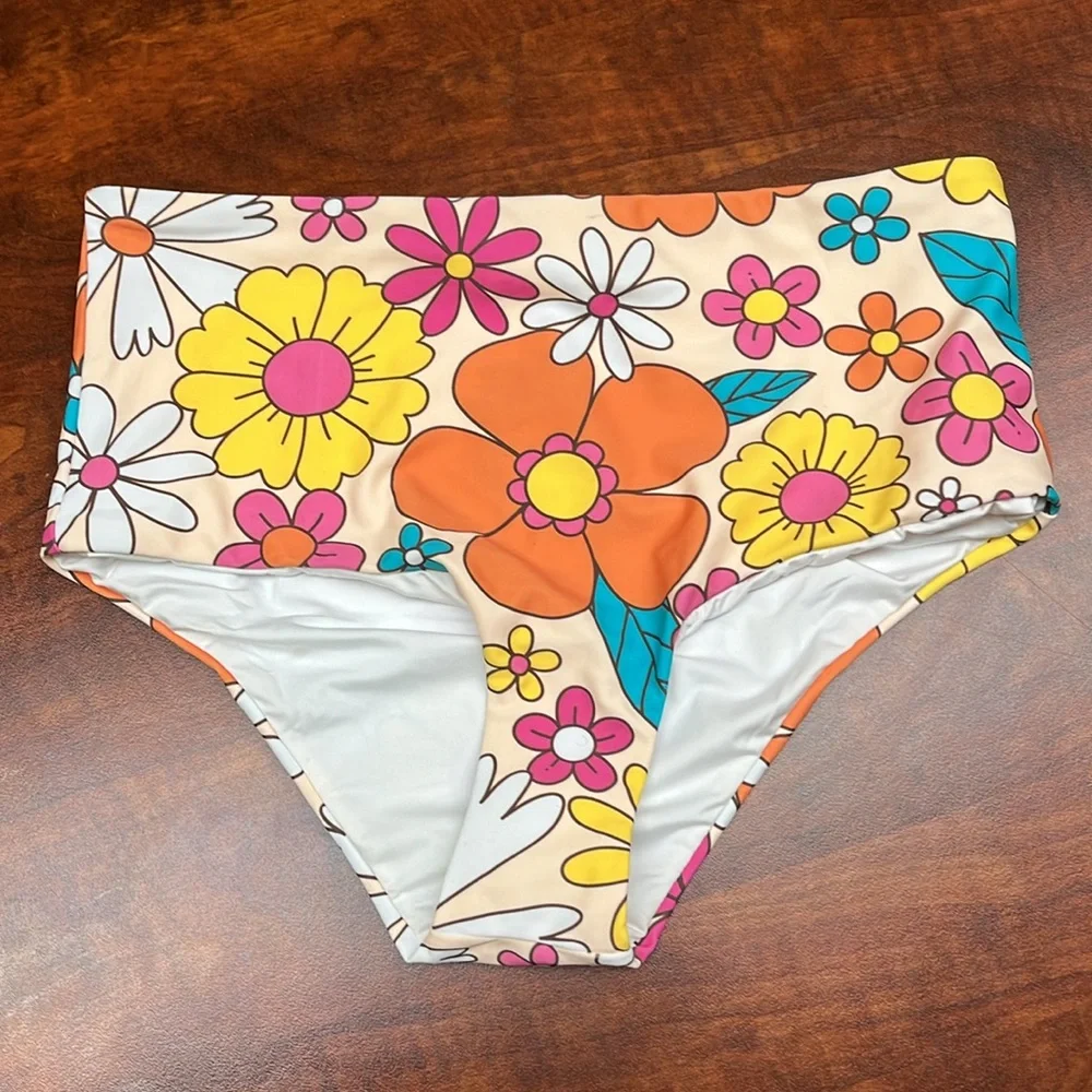Calypsa two piece floral bathing suit